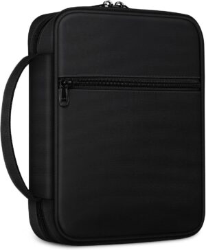 Bible: Bible Cover, Black Canvas, Large (fits the Grace Study Bible, Standard size)