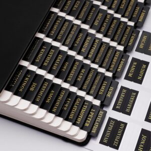 Bible Accessories: Bible Indexing Tabs, black with gold lettering, 84 Tabs